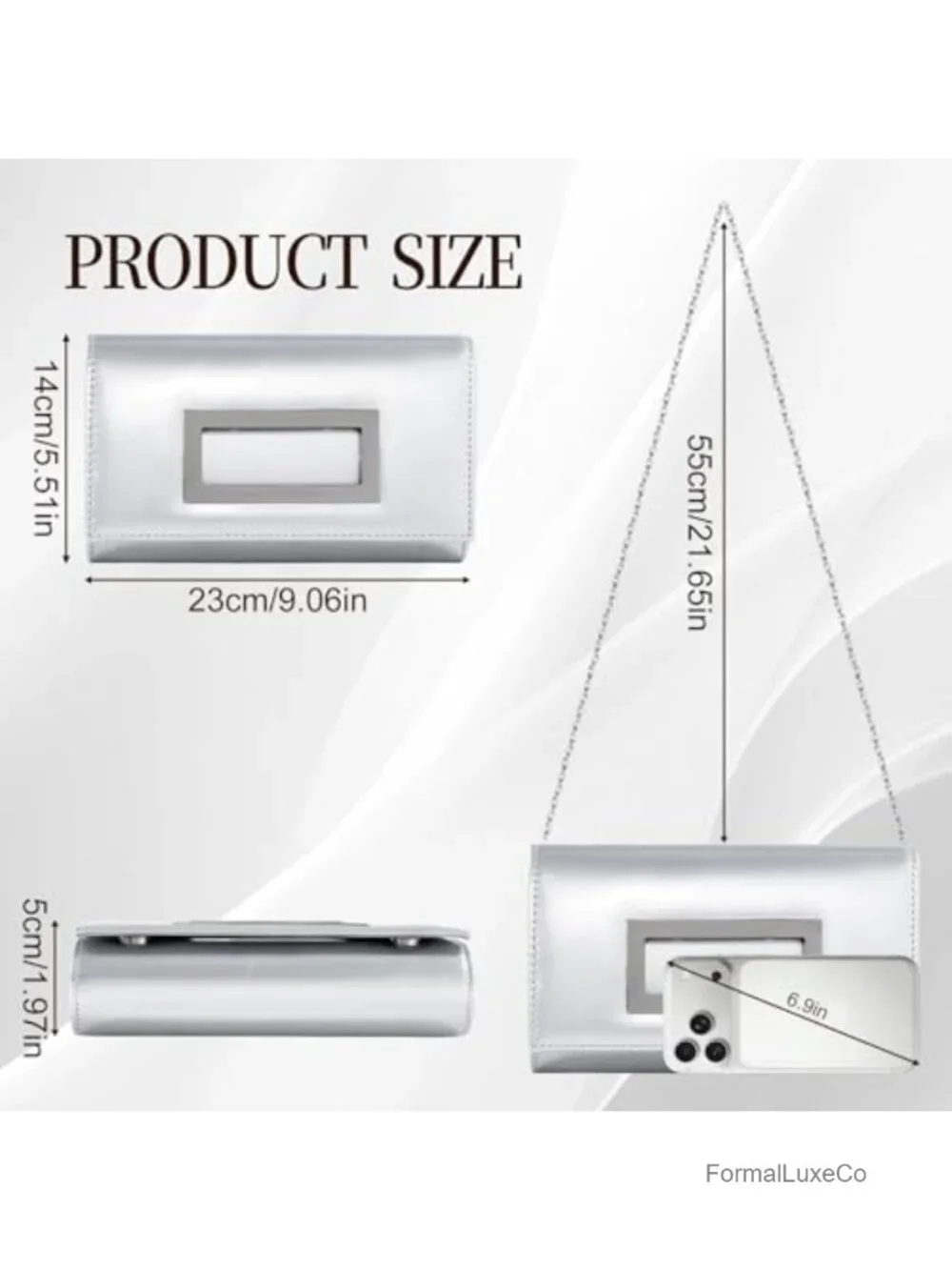 Glossy Patent Leather Envelope Clutch Purse for Wedding Party